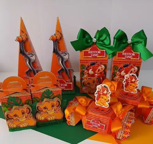 Kit Festa Personalizado Luxo Rei Leão - 20 Peças