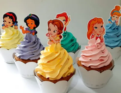 Toppers para Cupcake Busto Princesas Disney Baby