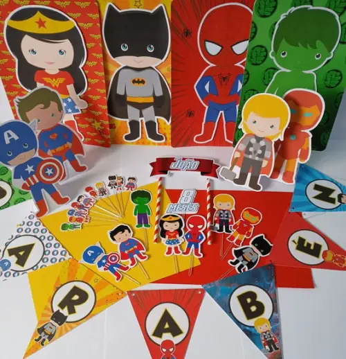 Kit Festa Só Um Bolinho Super Heróis Cute 2