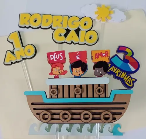 Topo de Bolo/cake Toppers 3 Palavrinhas Camadinhas
