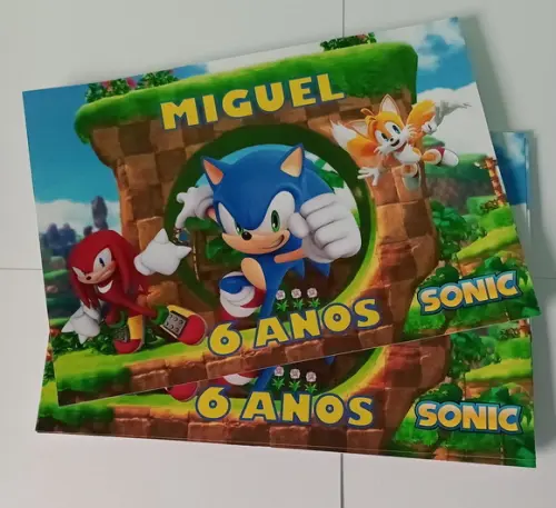 Rótulo Adesivo para Maleta Kit Festa - Sonic