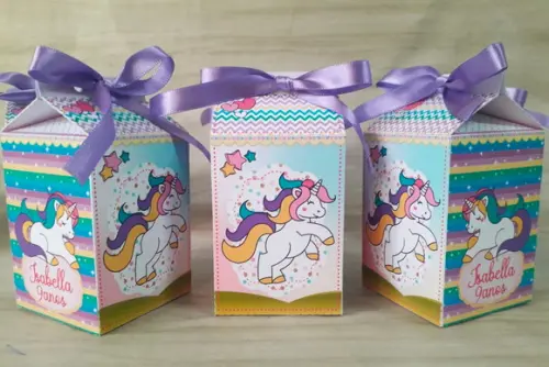 Caixa Milk Personalizada Unicórnio