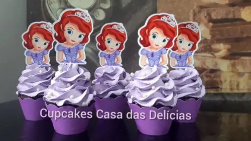 Toppers para Cupcake Busto Princesa Sofia