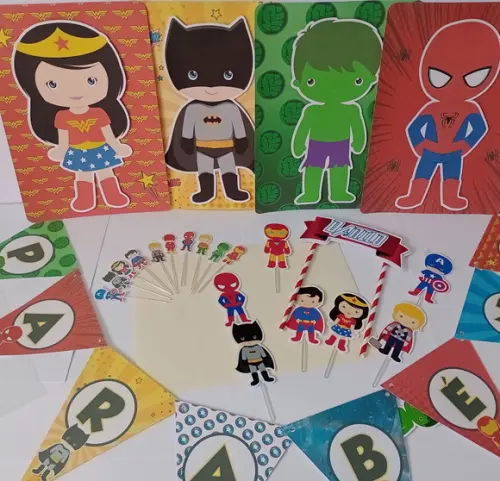 Kit Festa Só Um Bolinho Super Heróis Cute