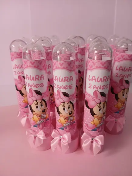 Tubetes Personalizados Chá de Bebê - Minnie Baby