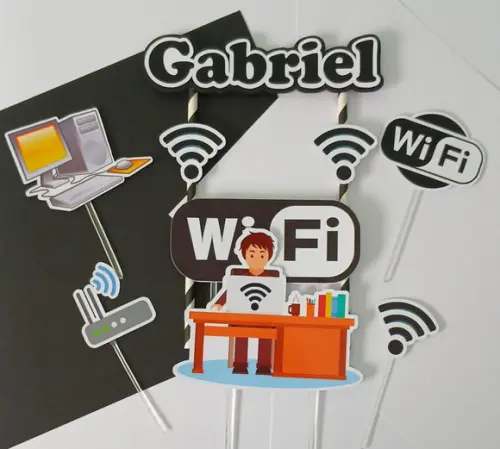 Topo de Bolo/cake Topper Wi-fi