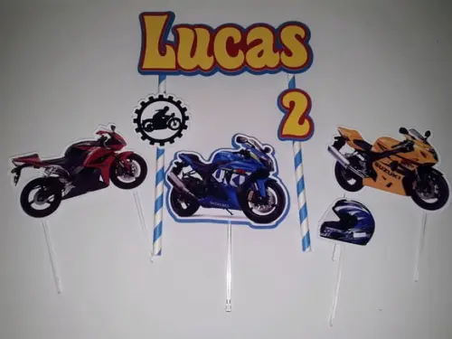 Topo de Bolo/cake Topper Moto 2