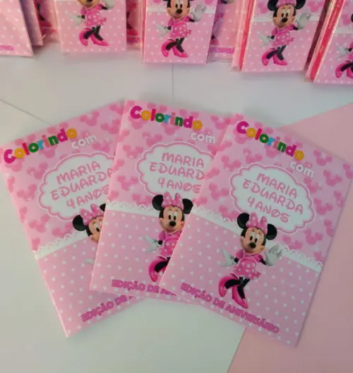Kit Livrinho para Colorir Minnie Rosa