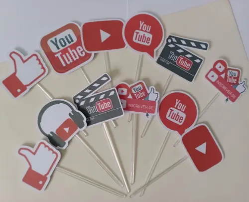 Toppers para Docinhos Youtube