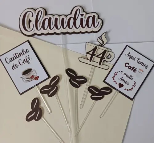 Topo de Bolo/cake Topper Cantinho do Café