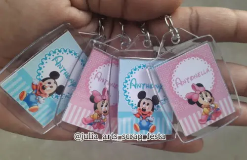 Chaveiros em Acrílico Personalizado Chá Revelação