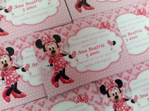 Convite Personalizado- Minnie Rosa