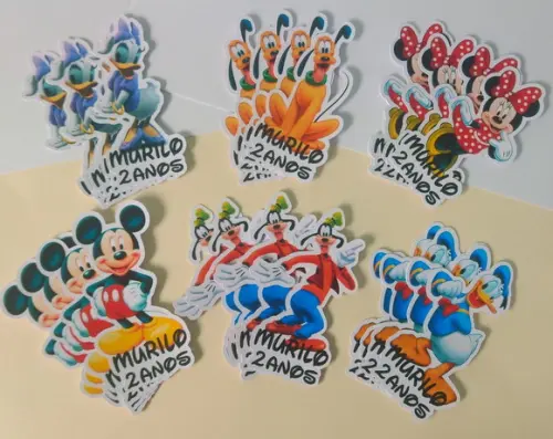 Apliques para Tubetes Turma do Mickey