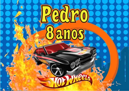 Rótulo Adesivo p/ Maleta Kit Festa - Hot Wheels