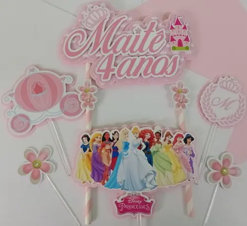 Topo de Bolo/cake Topper Princesas da Disney