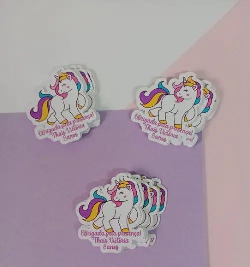 Tag de Agradecimento Personalizada Unicórnio