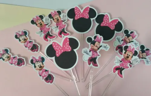 Toppers para Docinhos Minnie Rosa
