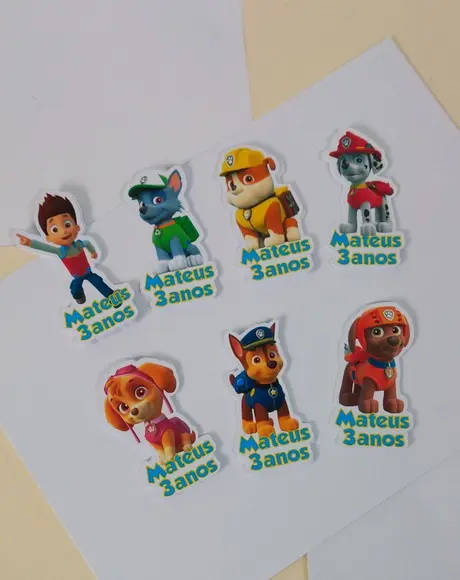 Apliques para Tubetes Personalizados Patrulha Canina