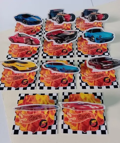 Apliques 3d Hot Wheels para Caixinhas de Acrílico