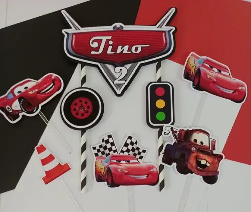 Topo de Bolo Carros da Disney - Mcqueen