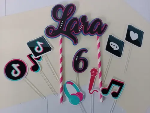 Topo de Bolo/cake Topper Tik Tok