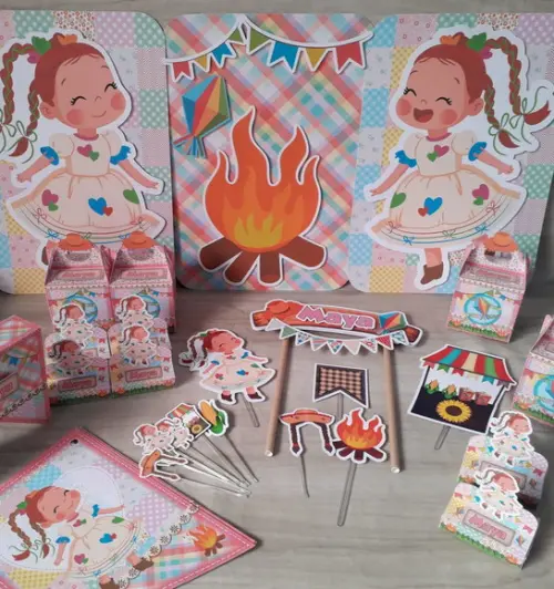Kit Festa Só Um Bolinho Festa Junina Menina