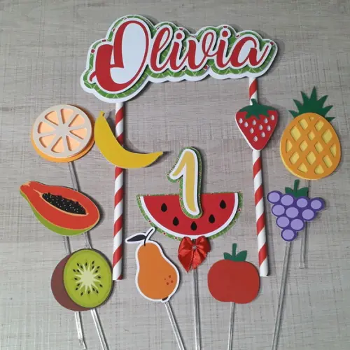 Topo de Bolo/Cake Topper Frutinhas