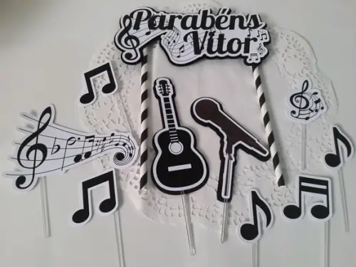 Topo de Bolo/Cake Topper Musical