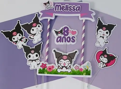 Topo de Bolo/cake Topper Kuromi