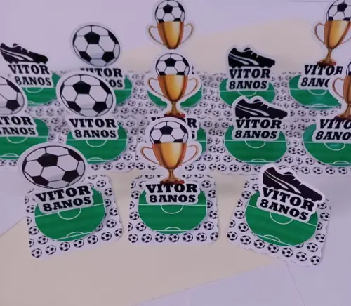 Apliques 3d Futebol para Caixinhas de Acrílico