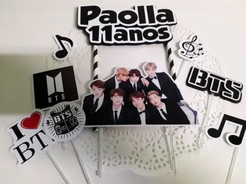 Topo de Bolo/Cake Topper BTS