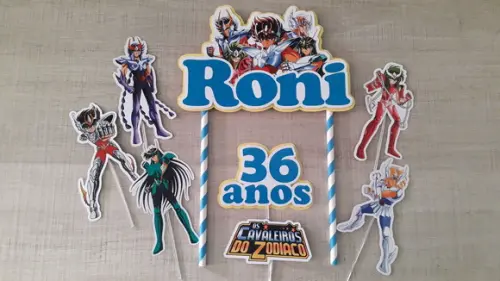 Topo de Bolo/cake Topper os Cavaleiros do Zodíaco