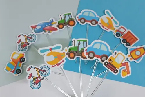 Toppers para Docinhos Meios de Transportes 2