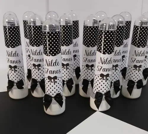 Tubetes Personalizados Poá Preto e Branco