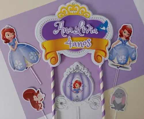 Topo de Bolo/cake Topper Princesa Sofia