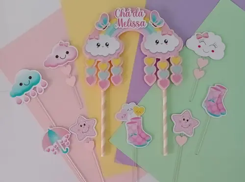 Topo de Bolo/cake Topper Chuva de Bençãos/amor