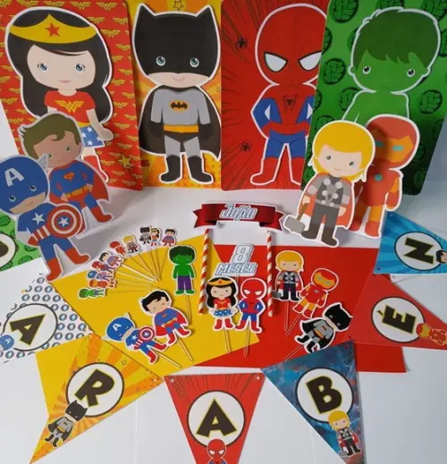 Kit Festa Só Um Bolinho Super Heróis Cute 2
