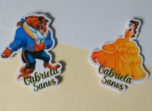 Apliques para Tubetes Personalizados - Bela e a Fera