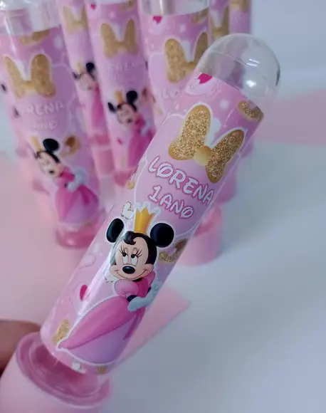 Tubete Personalizado Minnie Princesa Rosa