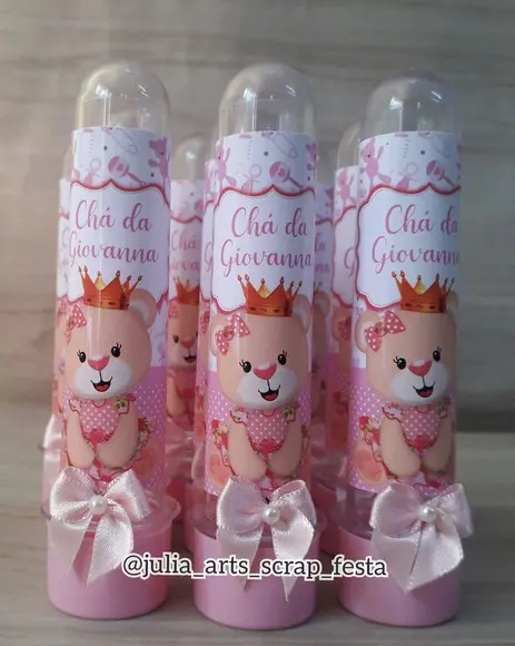 Tubetes Personalizados Ursinha Realeza