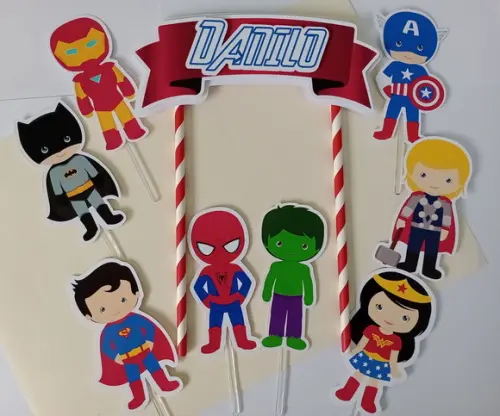 Topo de Bolo/cake Topper Super Heróis - Vingadores Cute