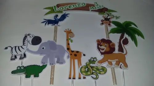 Topo de Bolo/cake Topper Safari