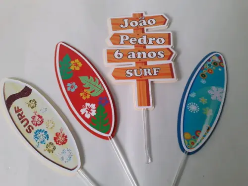 Topo de Bolo/cake Topper Prancha de Surf