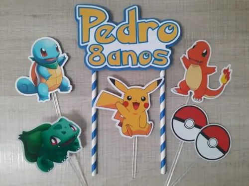 Topo de Bolo/cake Topper Pikachu