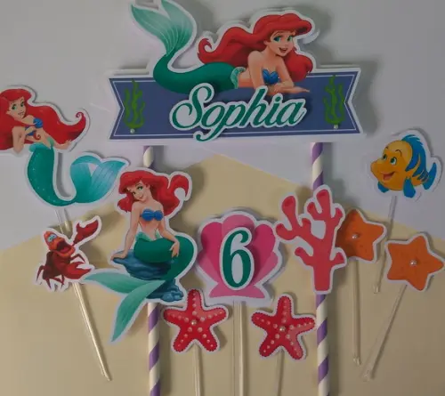 Topo de Bolo/cake Topper Pequena Sereia 2