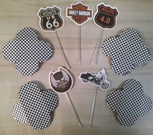 Kit Festa Toppers e Forminhas para Doces Harley
