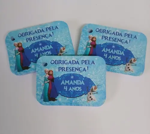 Tag de Agradecimento Personalizada Frozen