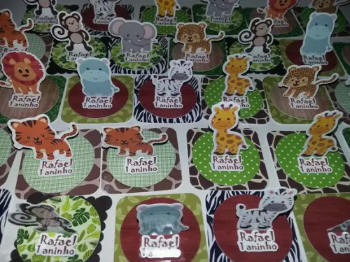 Apliques 3D Safari - para caixinhas de acrílico