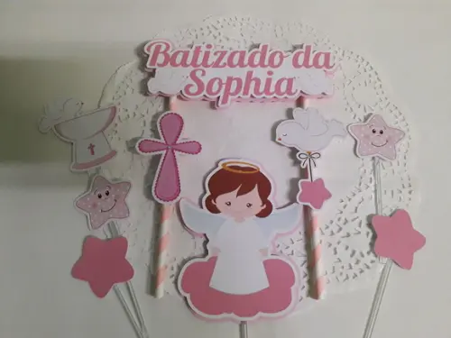 Topo de Bolo/cake Topper Batizado 5
