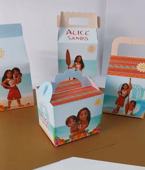 Kit Festa Caixas Personalizadas 20 Peças Moana 2